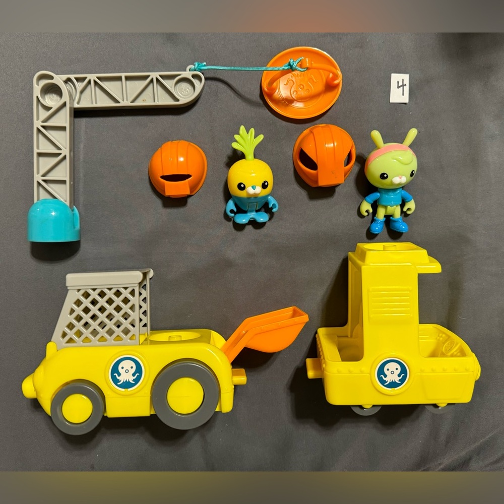 Octonauts Octo-Repair Construction Vehicles w/ Crane + Tunip & Tweak